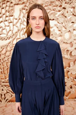 Outlet Ulla Johnson Adelaide Blouse Midnight