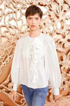 Cheap Ulla Johnson Adelaide Blouse Chalk