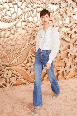 Cheap Ulla Johnson Adelaide Blouse Chalk