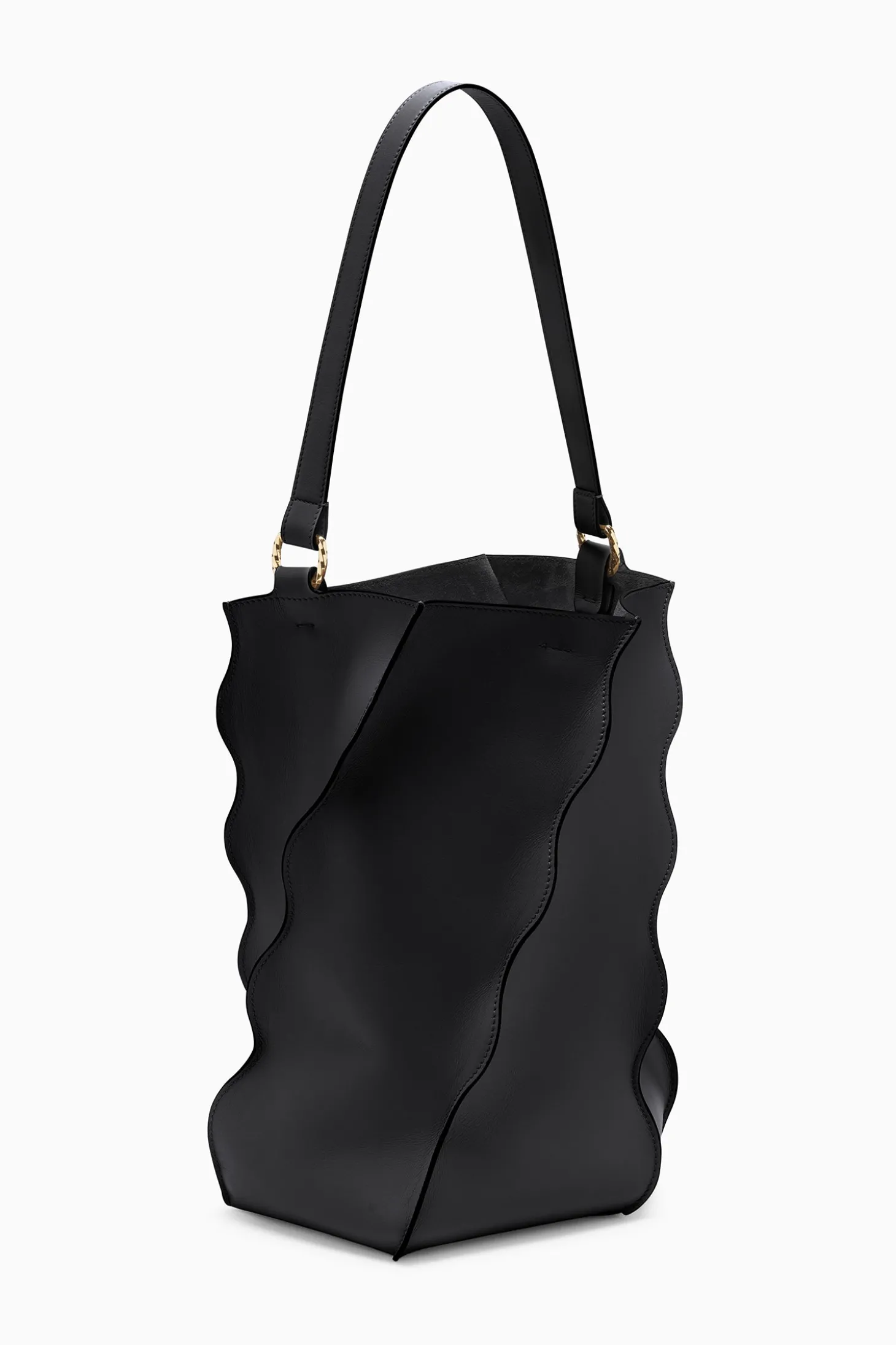 Outlet Ulla Johnson Adria Pleated Wave Bucket Noir