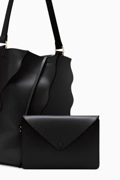 Outlet Ulla Johnson Adria Pleated Wave Bucket Noir