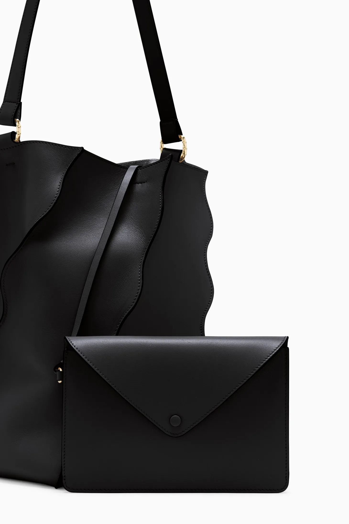 Outlet Ulla Johnson Adria Pleated Wave Bucket Noir