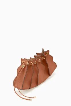 Outlet Ulla Johnson Adria Pleated Wave Clutch Pecan Brown