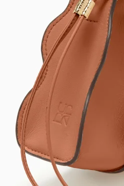 Outlet Ulla Johnson Adria Pleated Wave Clutch Pecan Brown