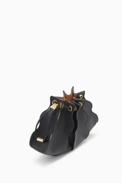 New Ulla Johnson Adria Pleated Wave Wristlet Noir