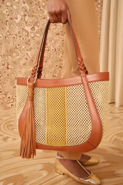 Online Ulla Johnson Albers East West Tote Raffia Stripe