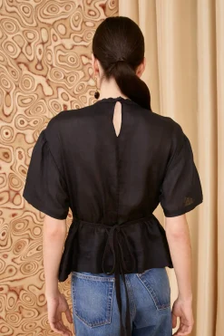 Cheap Ulla Johnson Cari Top Noir