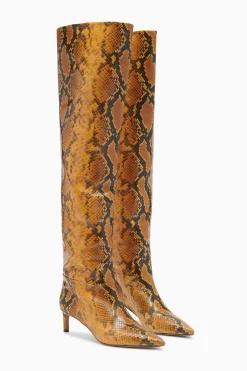Clearance Ulla Johnson Carolina Mid Heel Boot Amber Python