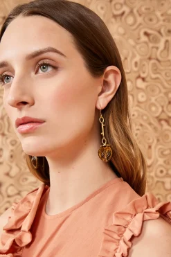 Flash Sale Ulla Johnson Carved Heart Earrings Tiger's Eye