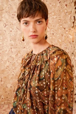 Cheap Ulla Johnson Emilie Blouse Tiger's Eye