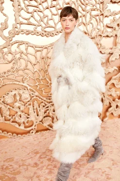 Online Ulla Johnson Emrys Shearling Coat Ivory Patchwork