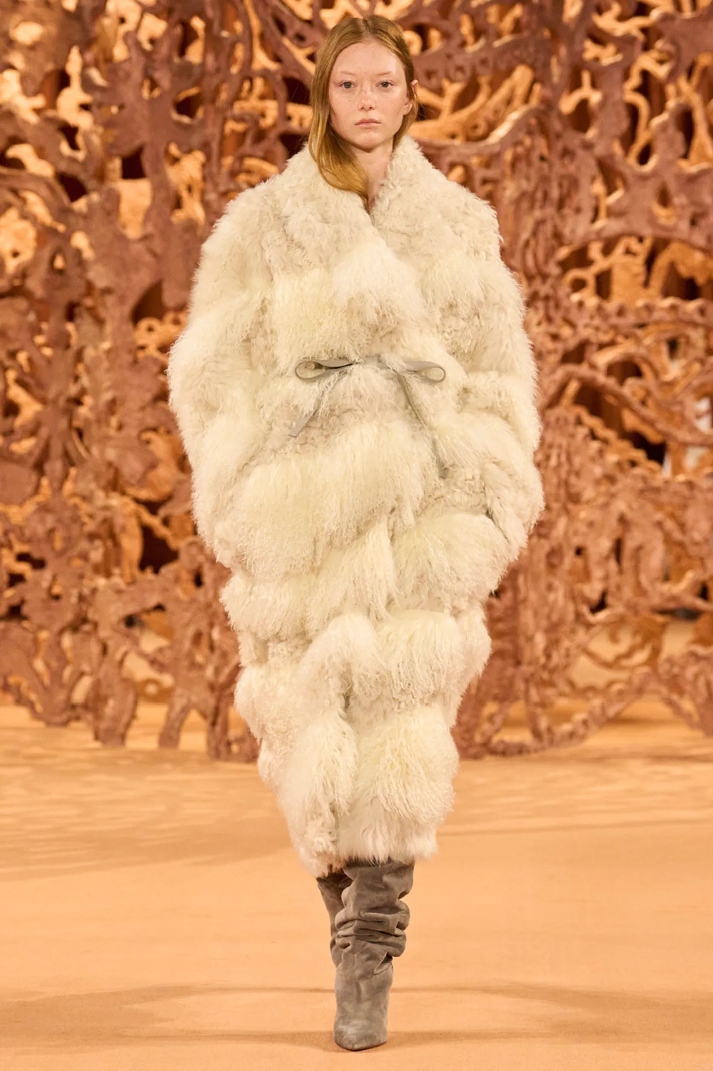 Online Ulla Johnson Emrys Shearling Coat Ivory Patchwork