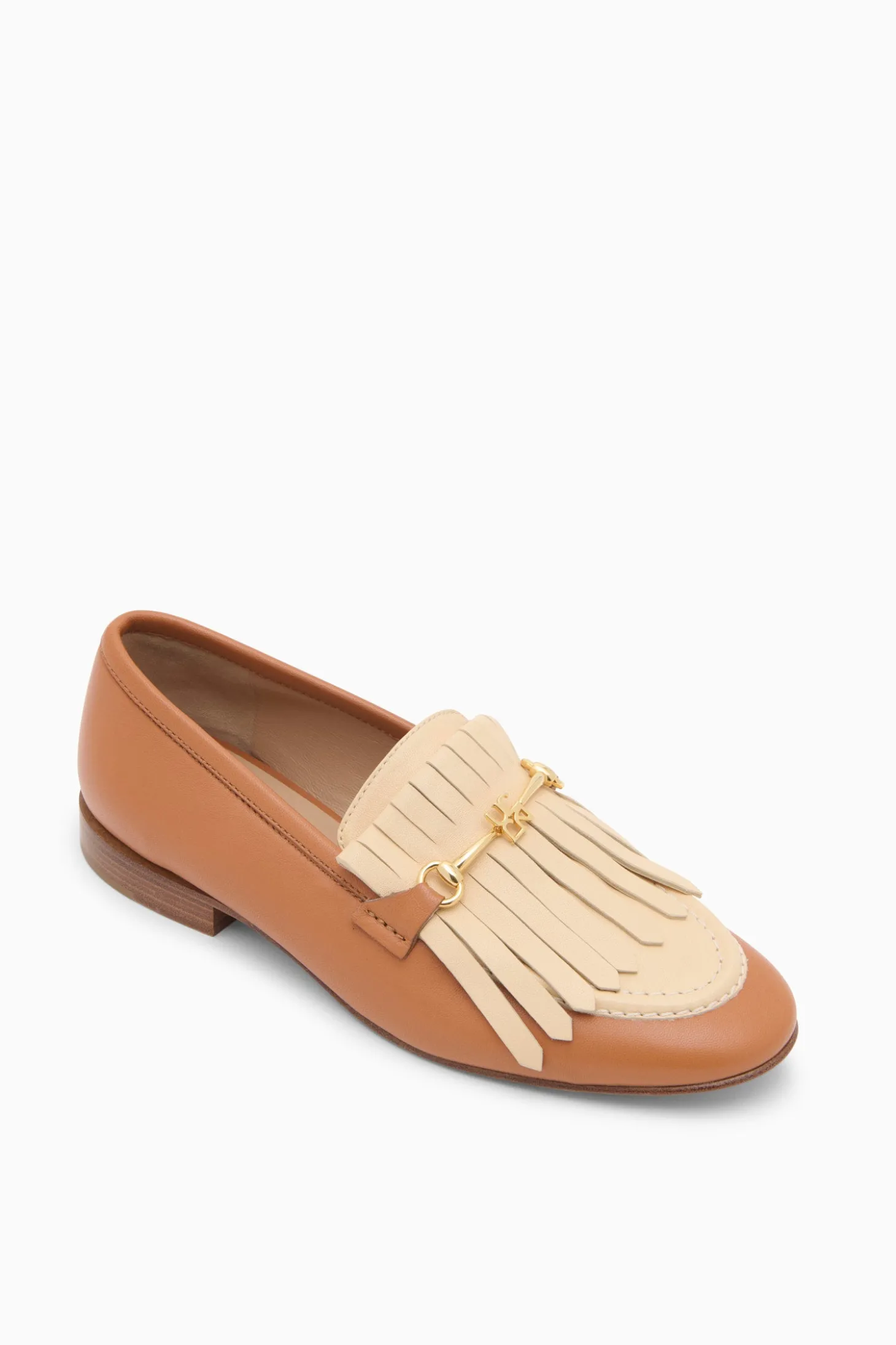 Cheap Ulla Johnson Greta Fringe Loafer Pecan Brown Colorblock