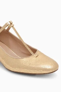 Outlet Ulla Johnson Lucy Mary Jane Heel Gold Python