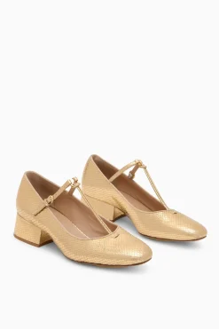 Outlet Ulla Johnson Lucy Mary Jane Heel Gold Python