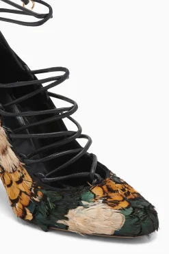 Fashion Ulla Johnson Rosalia Feather Lace Up High Heel Pato