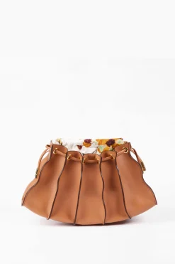 New Ulla Johnson Sisley X Adria Pleated Wave Amber Brown