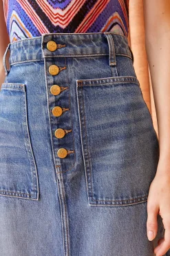 Online Ulla Johnson The Bea Skirt Danube Medium Indigo Wash