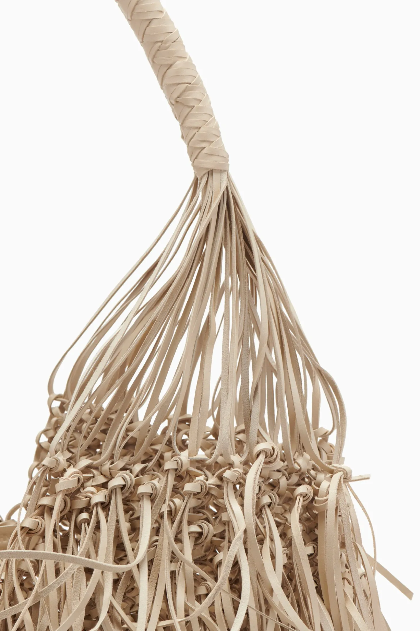 Shop Ulla Johnson Valeria Large Fringe Hobo Alabaster