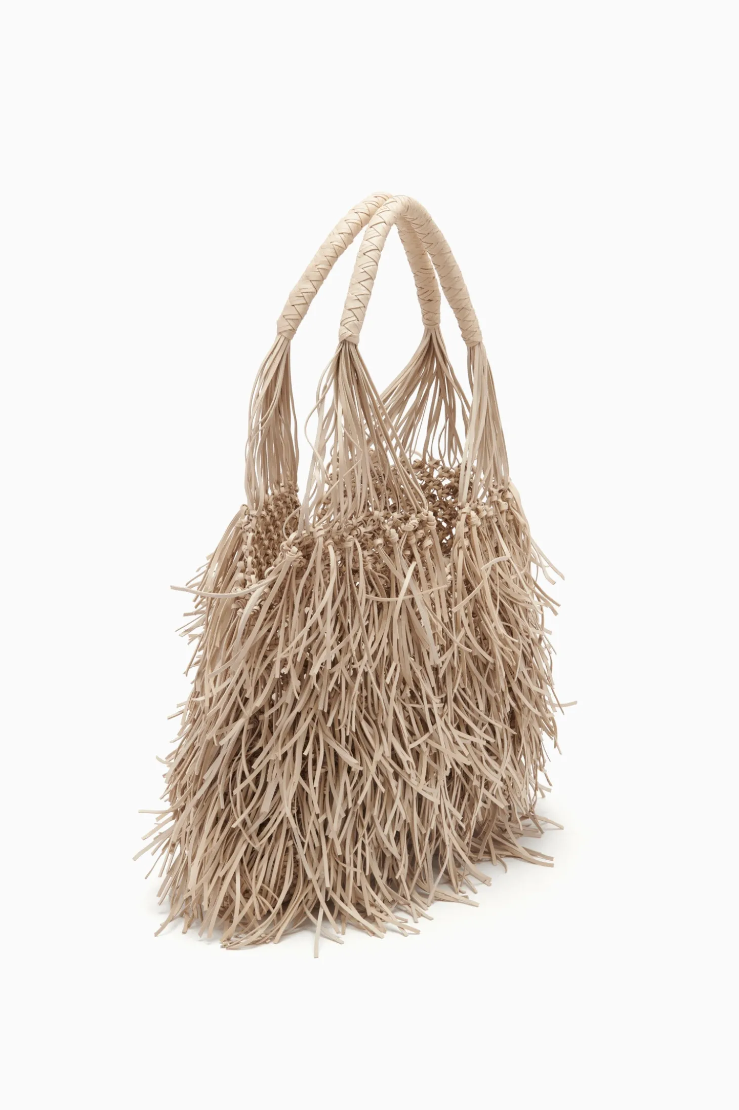 Shop Ulla Johnson Valeria Large Fringe Hobo Alabaster