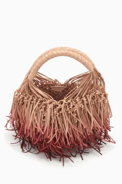 New Ulla Johnson Valeria Small Fringe Hobo Pomegranate Ombre