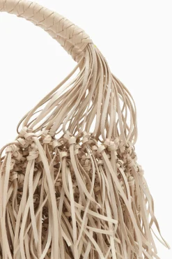 Best Sale Ulla Johnson Valeria Small Fringe Hobo Alabaster